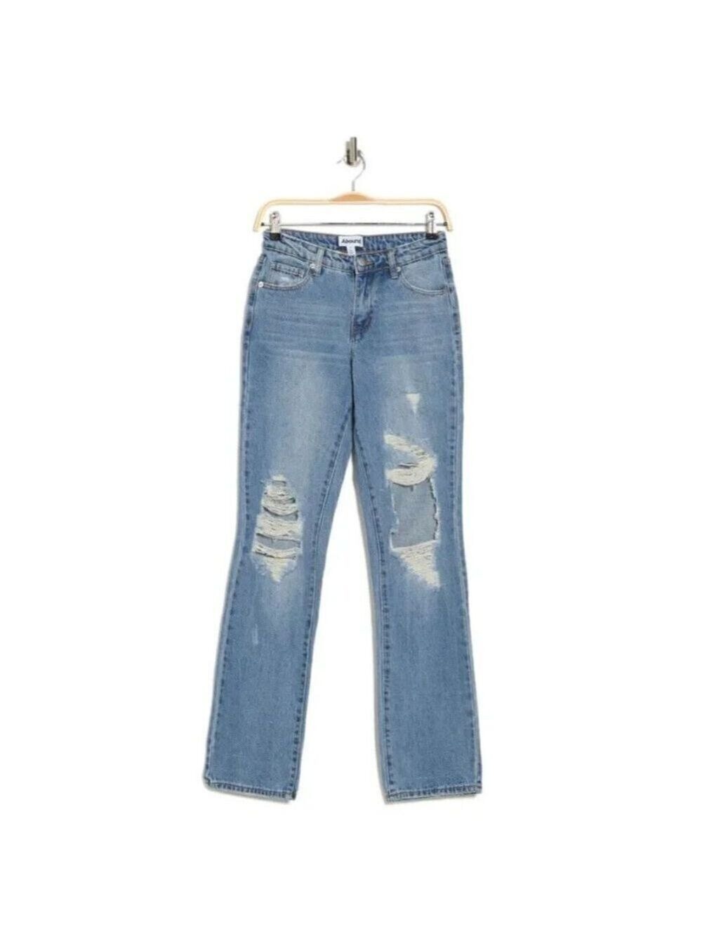 ABOUND BNWOT Blue "losse straight" jeans NEW realxed distressed